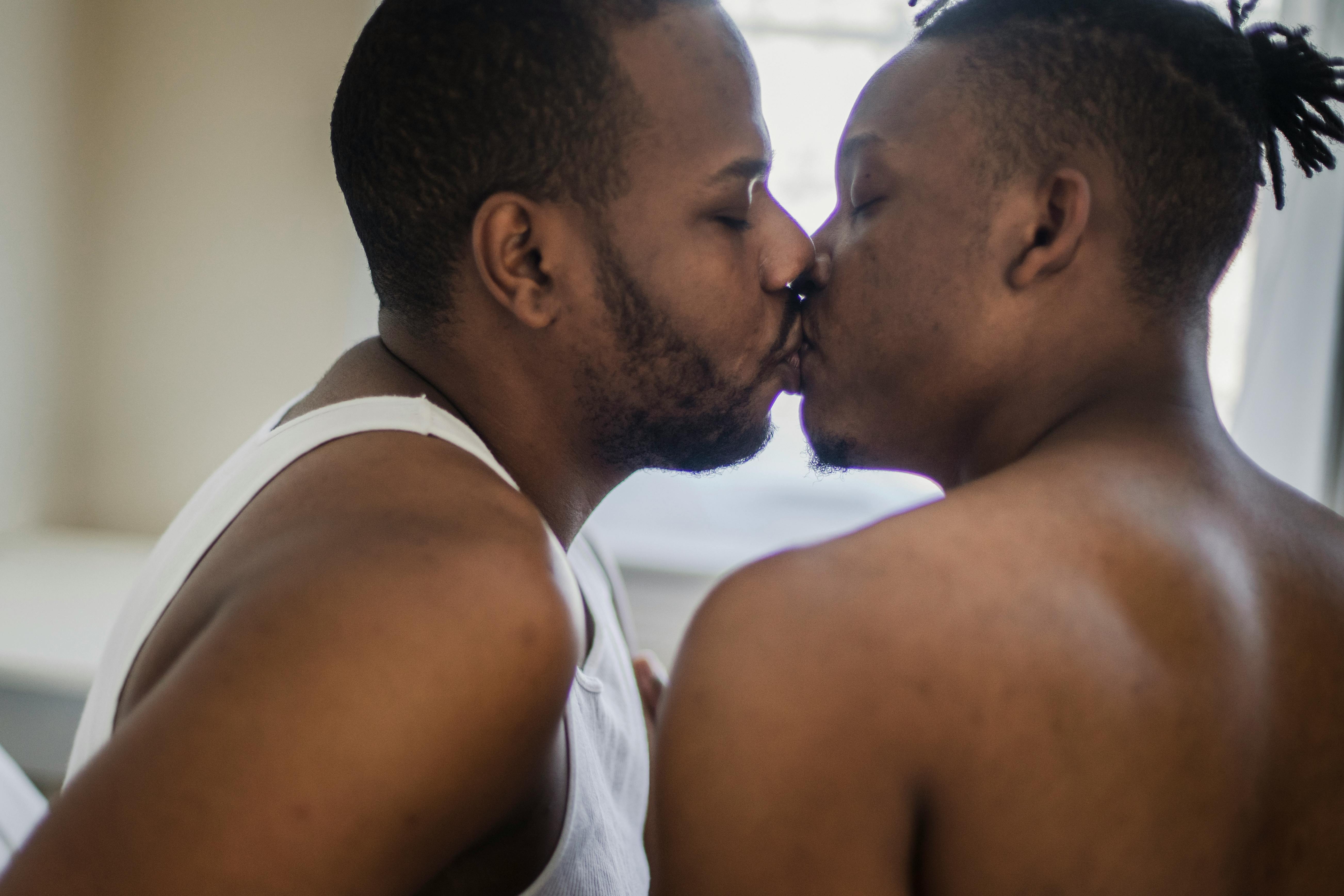 black gay men making out