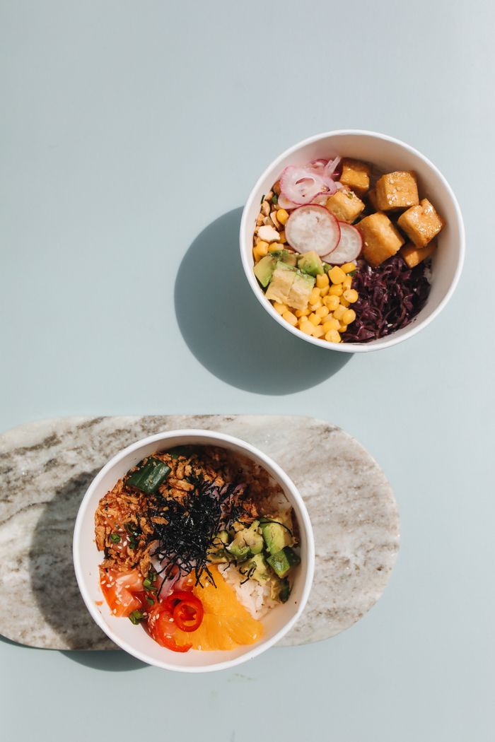 Vegan tofu poke bowl