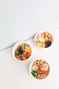 Hawaiian Dish in White Paper Bowls