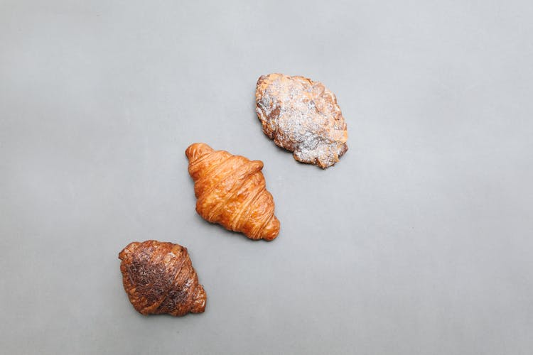 Overhead Shot Of Baked Croissants 