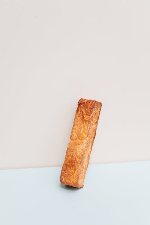 Ciabatta Baguette on Blue Surface 