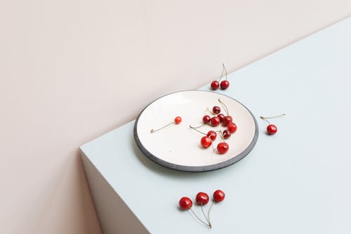 Scattered Cherries on a Table 