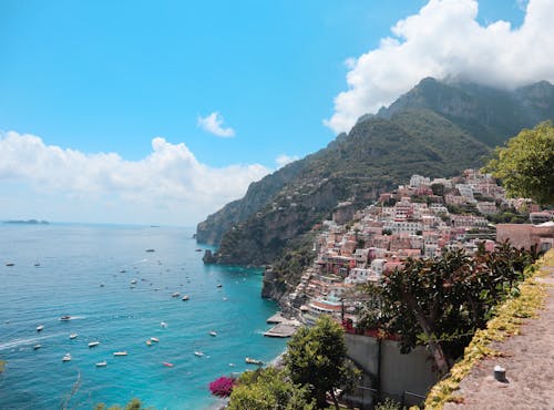 คลังภาพถ่ายฟรี ของ positano, ชายหาด, ท้องฟ้าสวยงาม