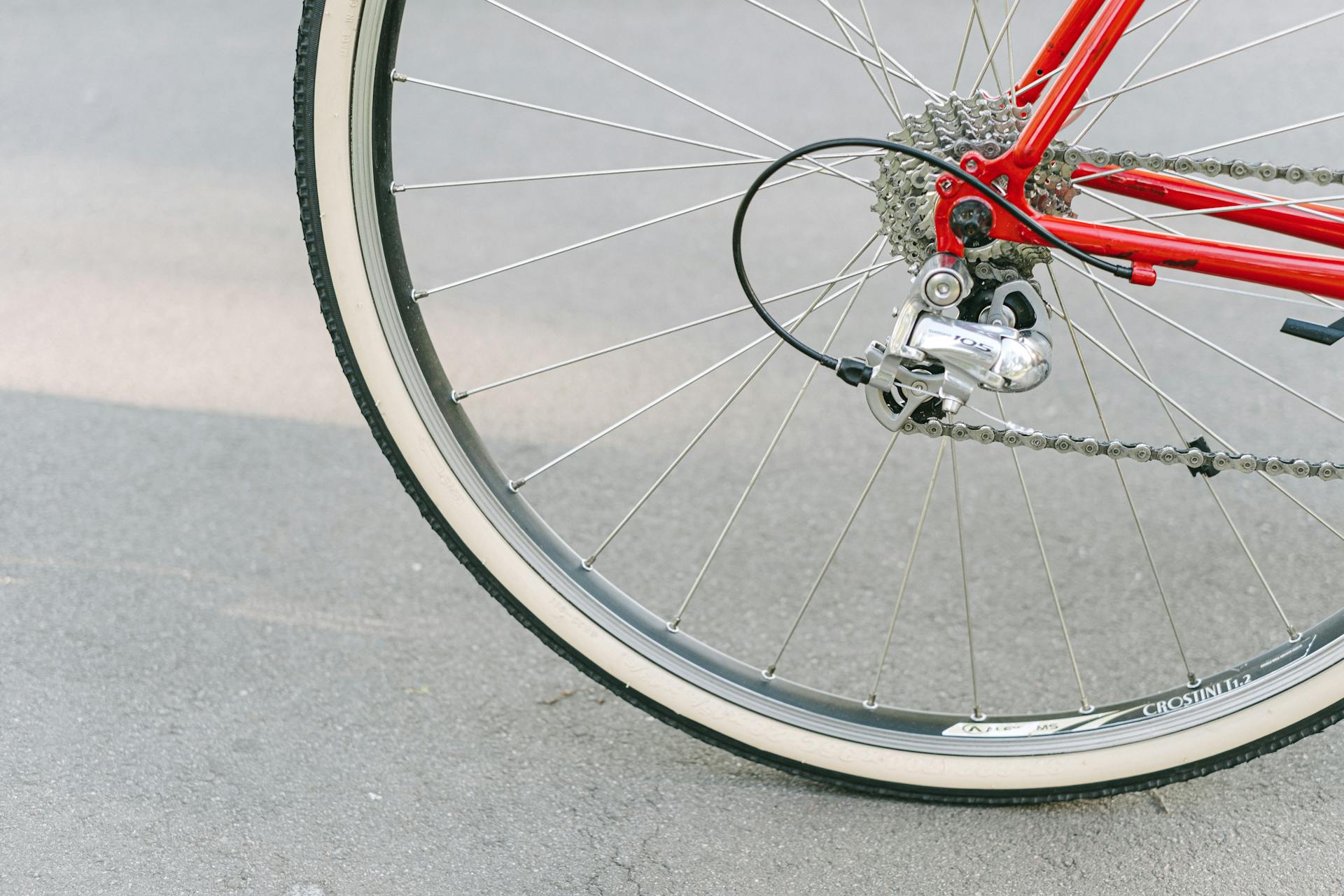 Close-Up Photograph of a Bicycle Wheel