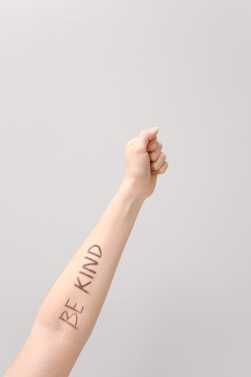 Free Person with Message on her Arm  Stock Photo