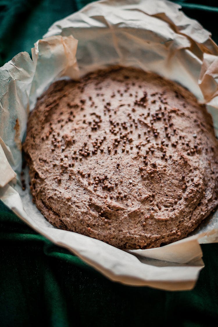 Delicious Rye Bread In Baking Pan In Studio