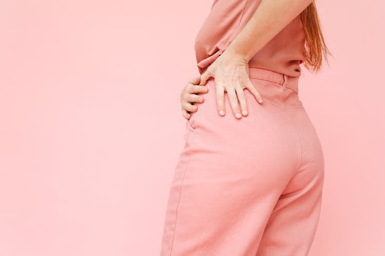 A Woman Wearing Pink Pants