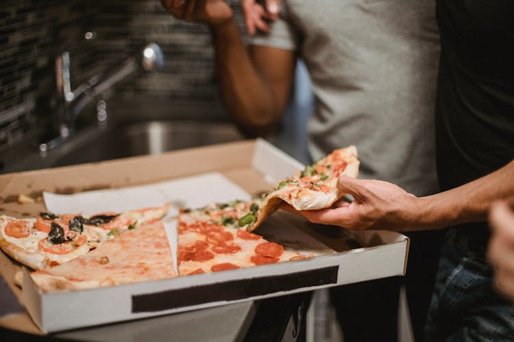 Close Up Of A Pizza In A Box