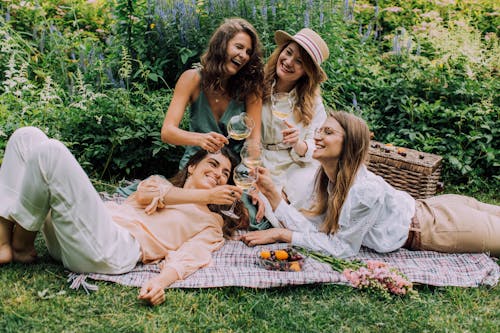 Photo of a Group of Friends Doing a Toast