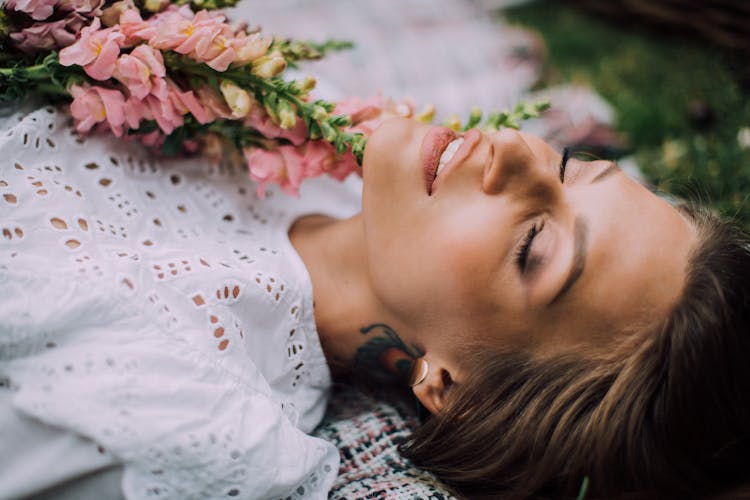 Woman's Face In Close Up Shot