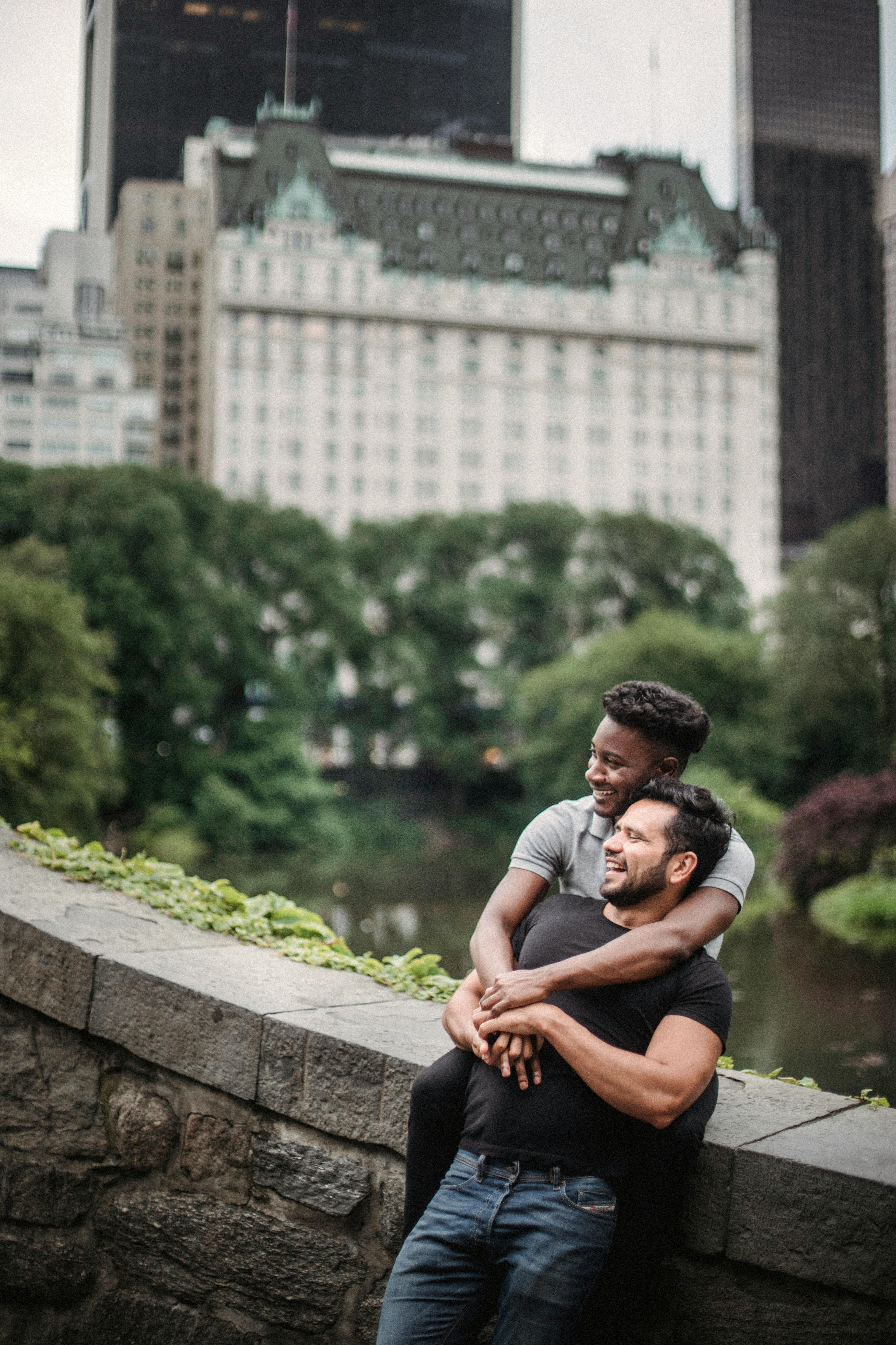 portrait of a couple in a city