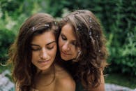 Topless Woman With Brown Hair Smiling