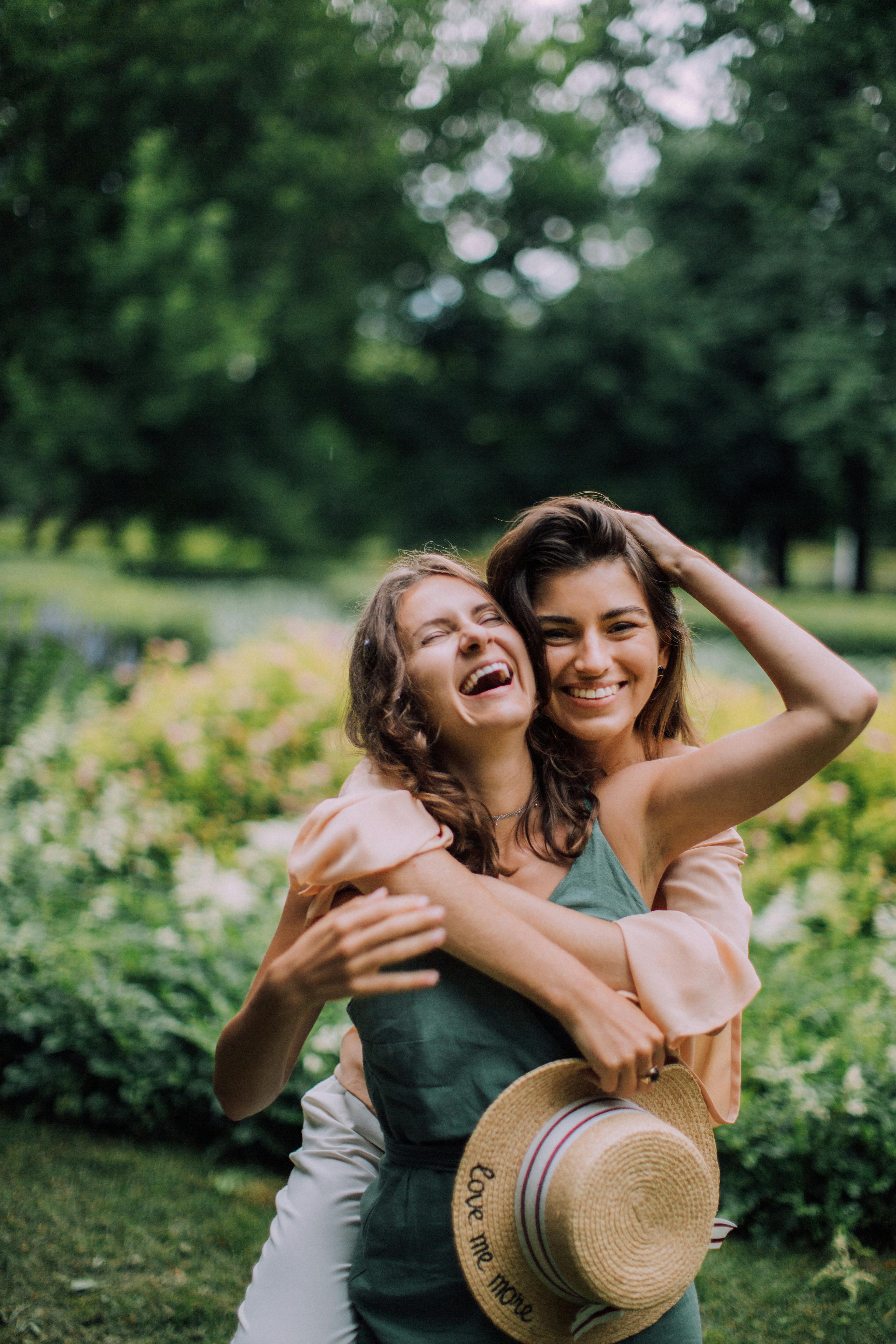 a happy women having fun together