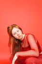 Woman in Red and White Checkered Dress Shirt