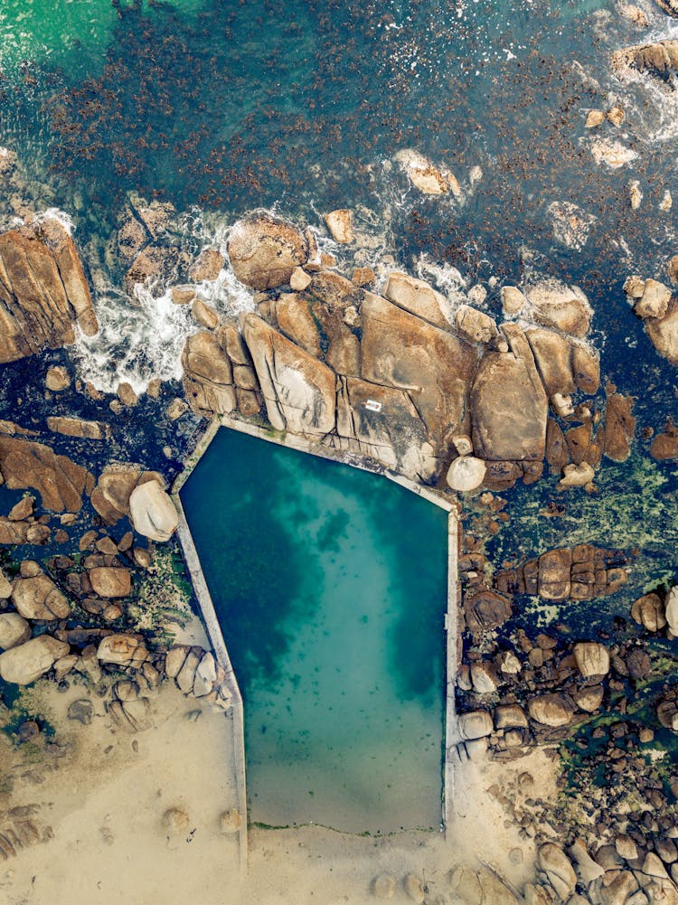 Aerial View Of A Tidal Pool