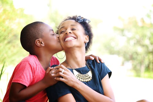 Kid Kissing His Mother