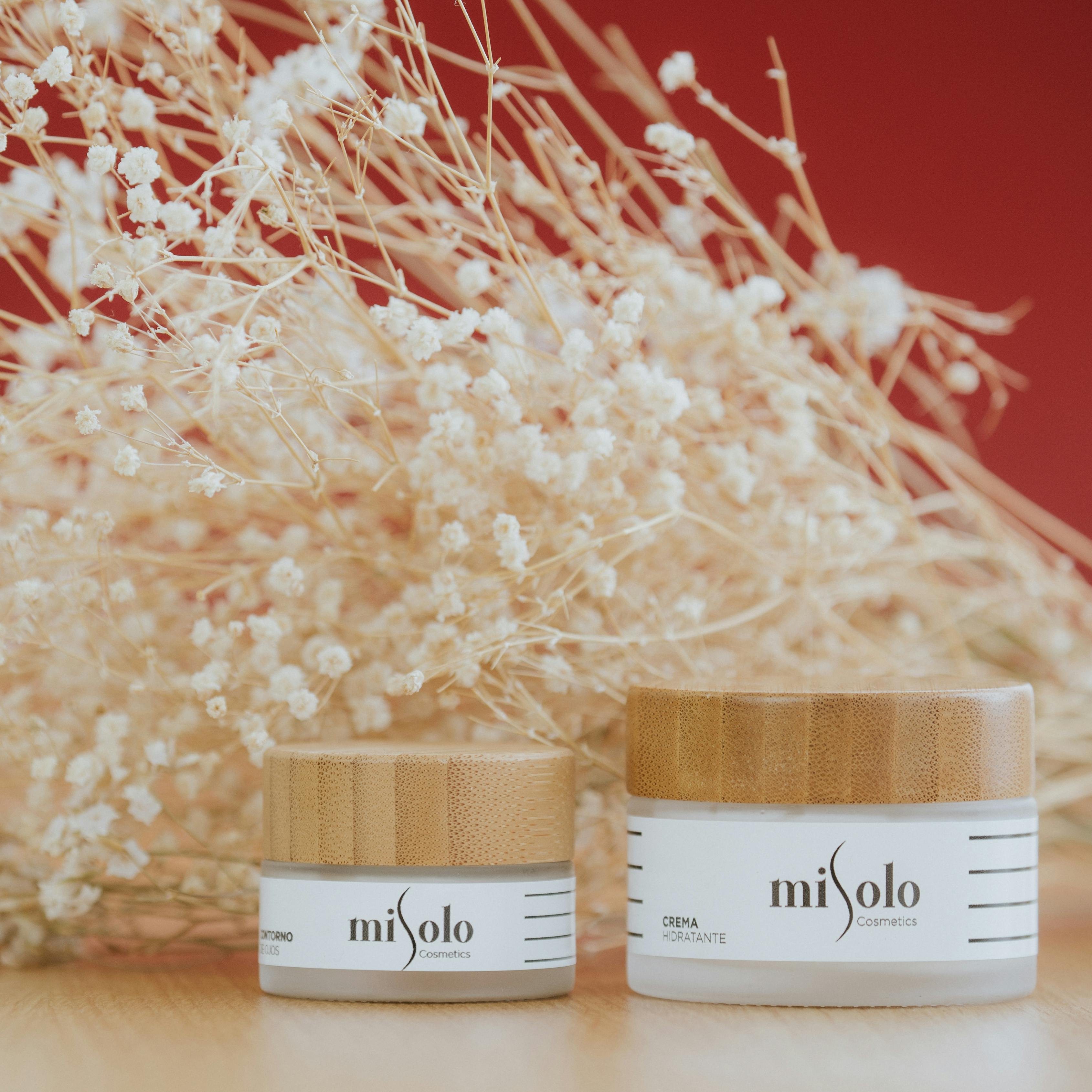 Close up of Beauty Products with Flowers