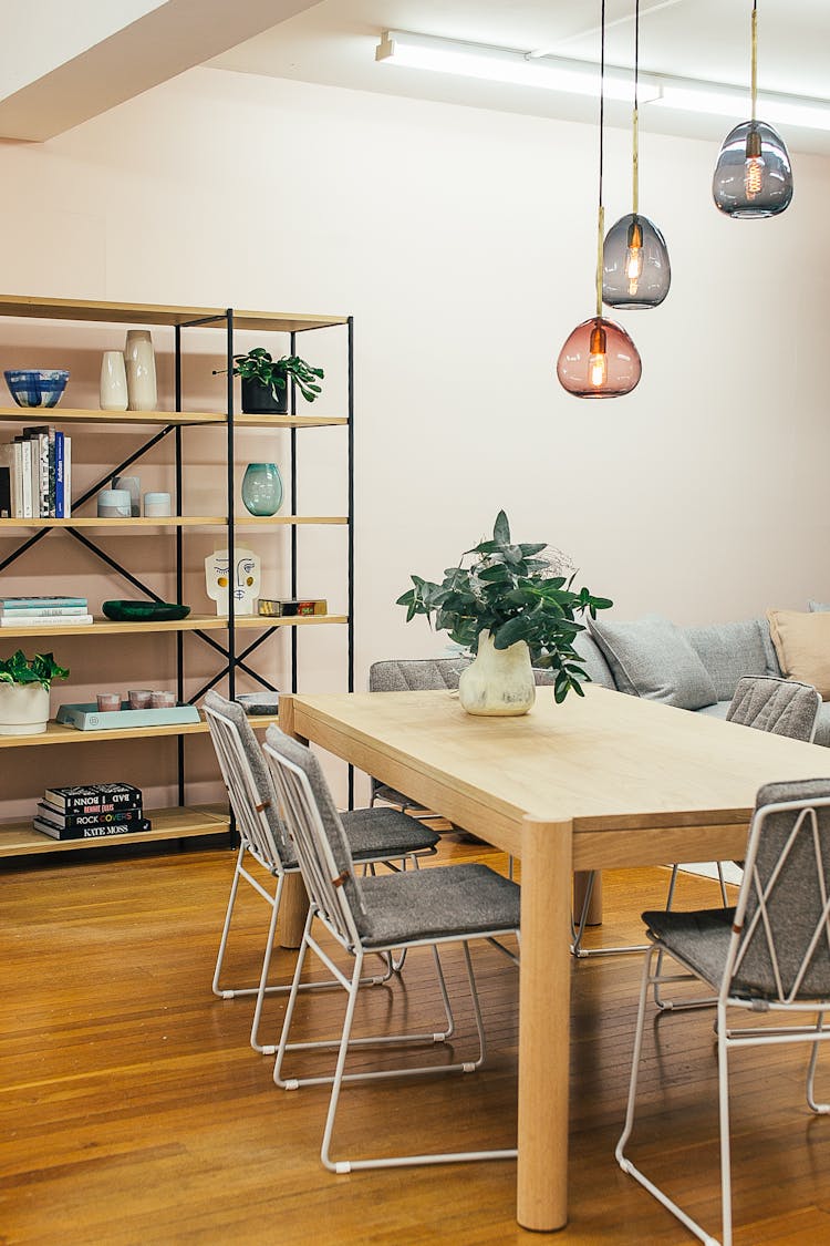 Interior Of Living Room With Wooden Furniture