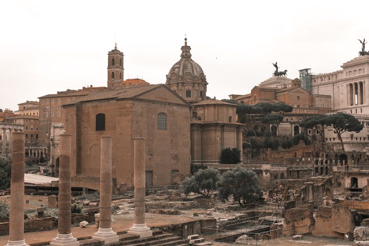 Ancient Stone Building And Columns