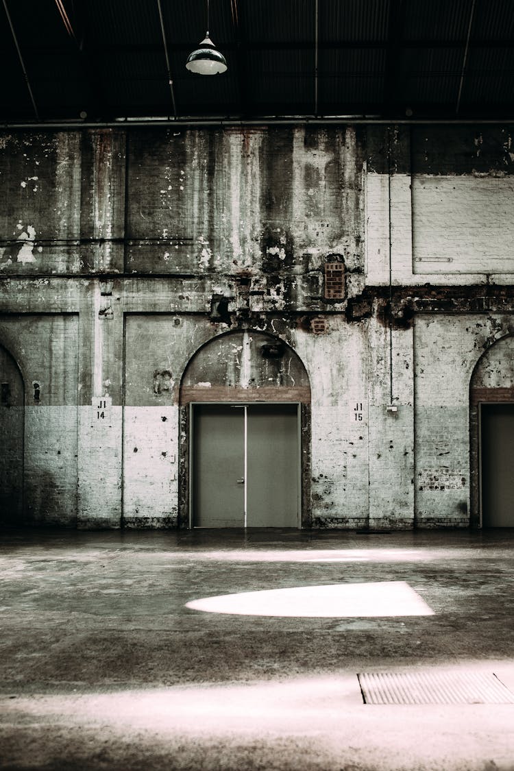 Big Empty Room In Old Factory