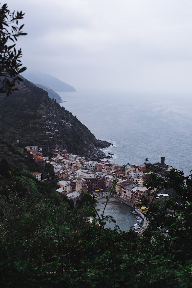 Amazing View Of Small Coastal Town