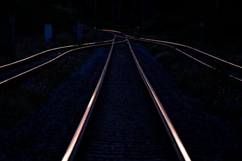 Railway Tracks at Night