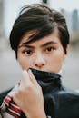 Boy in Black Leather Jacket