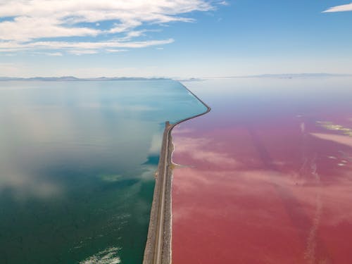 Foto stok gratis Amerika Serikat, danau garam yang luar biasa, fotografi udara