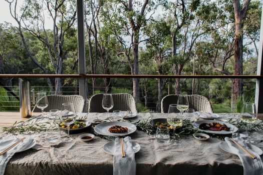 Table served for guests on terrace