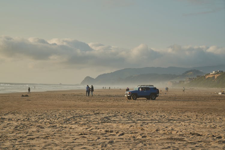 Beach Goers On The Seashore