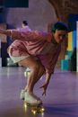 Woman in Pink Dress Kneeling on Floor