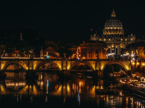 Free stock photo of ancient roman architecture, at night, city at night Stock Photo