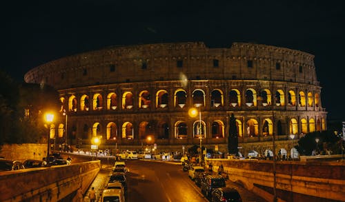 Ilmainen kuvapankkikuva tunnisteilla antiikin roomalainen arkkitehtuuri, ilta, Italia