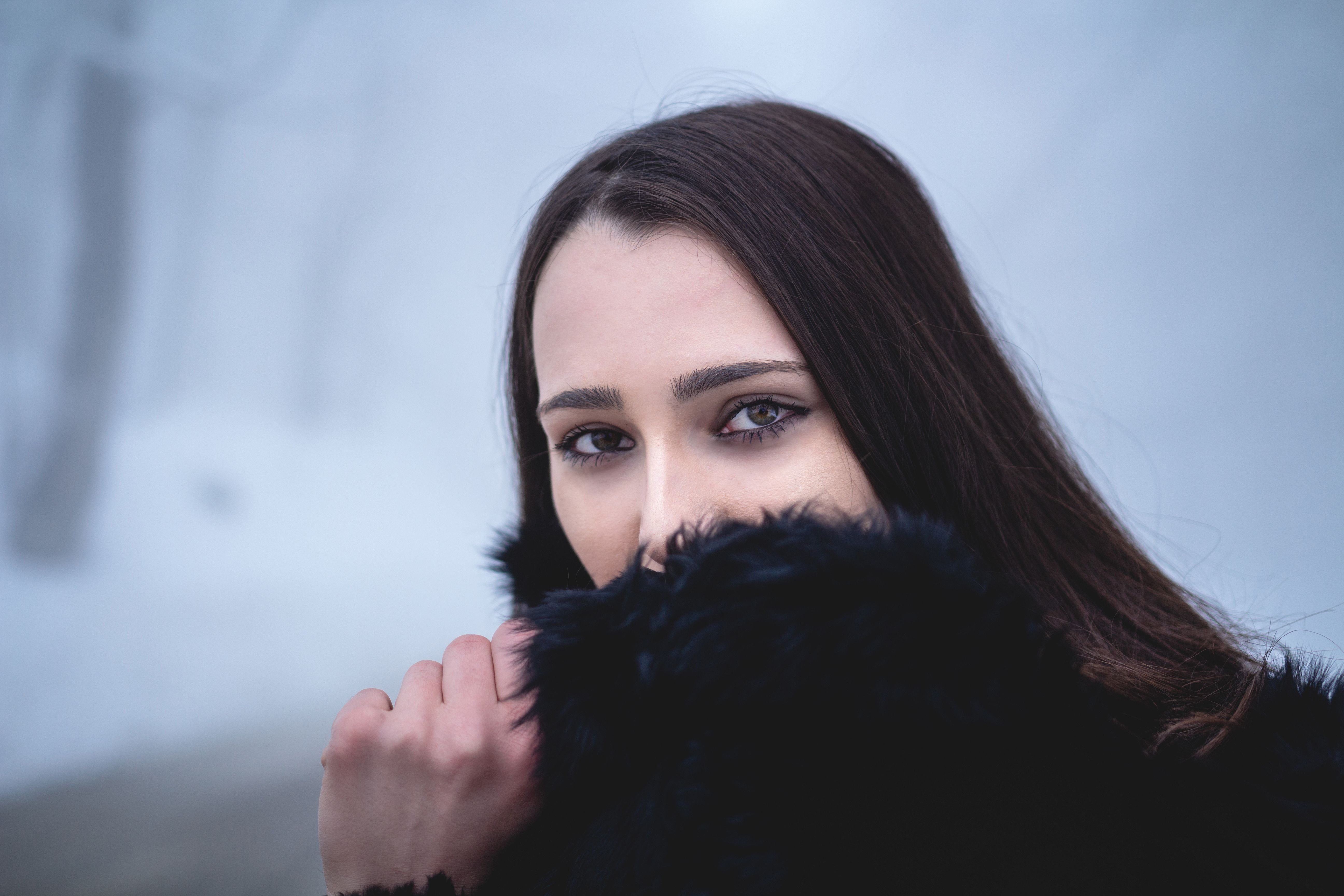 Beautiful Woman in Black Fur Coat · Free Stock Photo