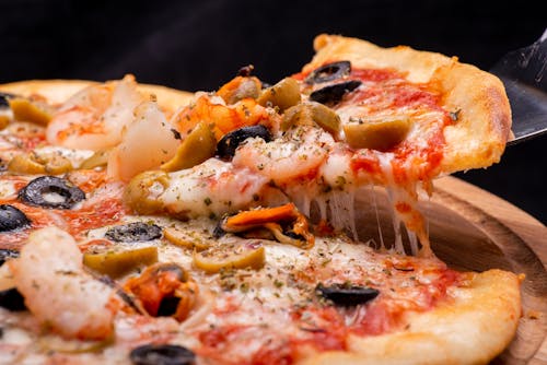 A Close-up Shot of a Pizza