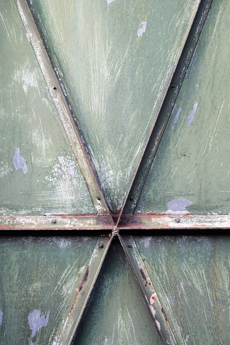 Metal Door In Close Up