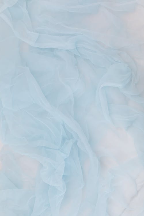 Free Close Up Shot of Rippled Baby Blue Cloth Stock Photo