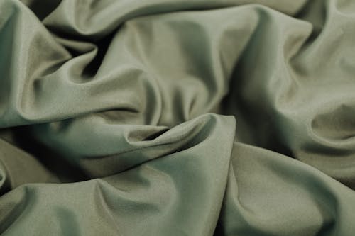 Close Up Shot of Green Rippled Cloth