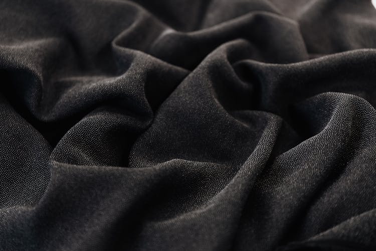 Black Textile In Close Up Photography