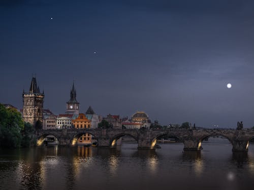 Δωρεάν στοκ φωτογραφιών με charles bridge, αντανάκλαση, απόγευμα