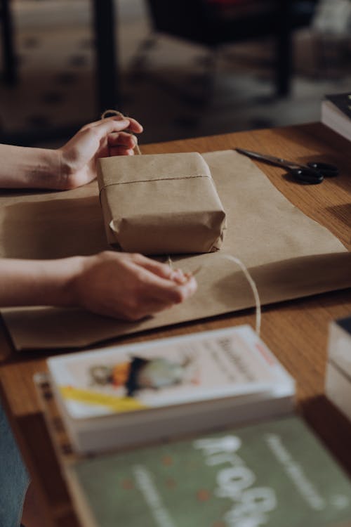 Free Person Holding Brown Paper Bag Stock Photo
