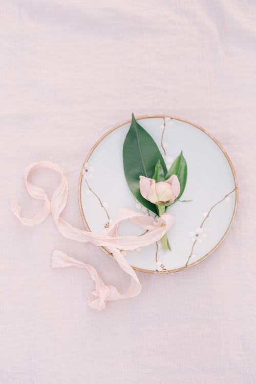 A Flower on a Ceramic Plate