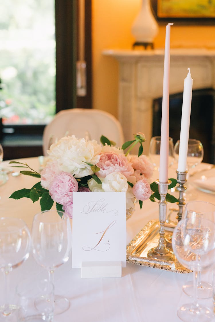 Table Set-Up On A Wedding 