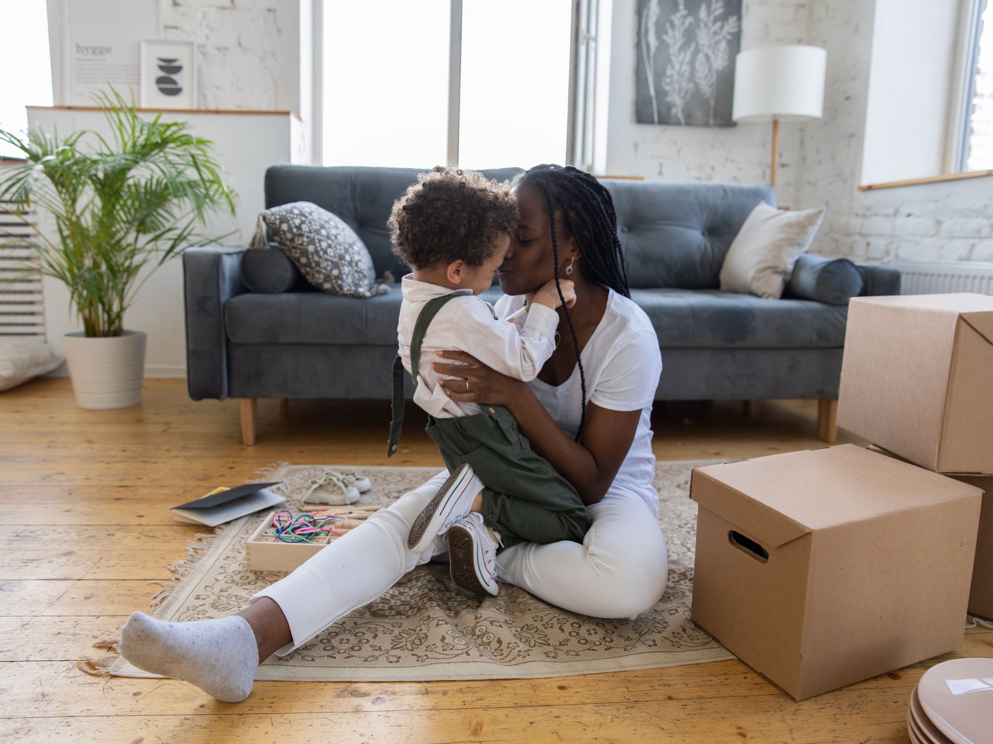 Flat Removals in Upper Basildon, South East — movers carrying boxes for a flat move