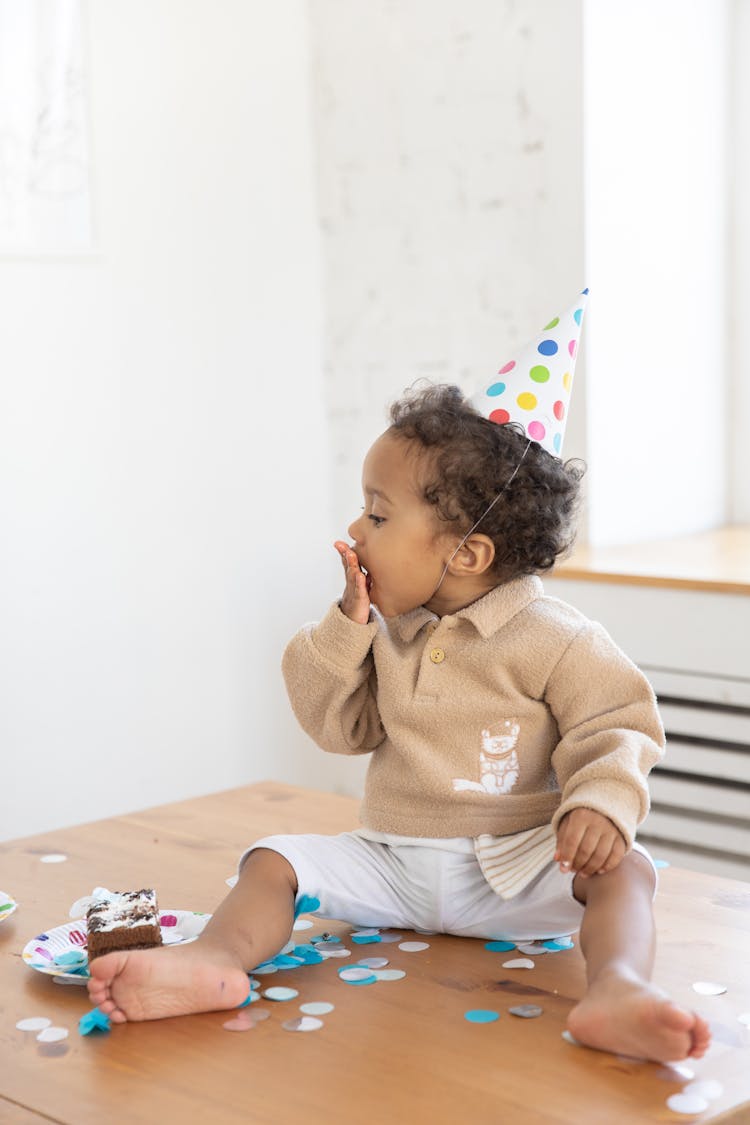 Child In Birthday Hat