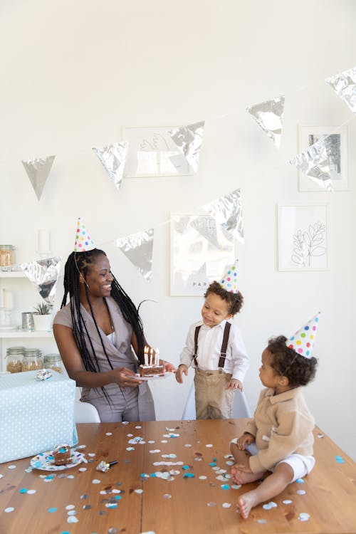 Free Family Having a Birthday Celebration  Stock Photo