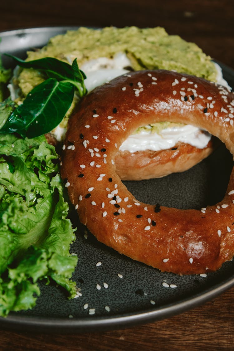 Close-up Photo Of Bagel Toast 