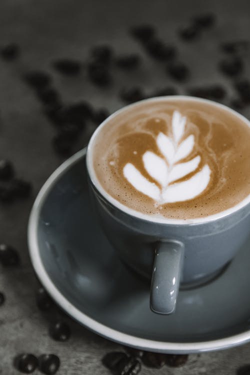 Free Close-up Photo of a Latte Art  Stock Photo