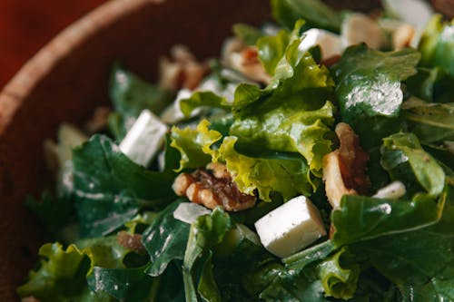 Green Vegetable On Brown Bowl