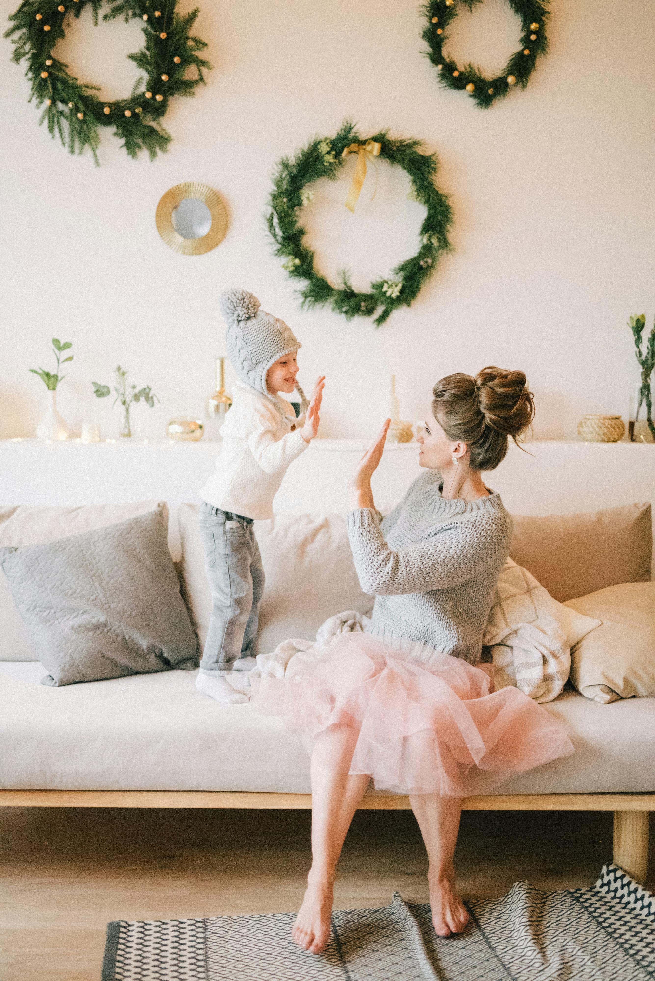 woman sitting on a couch